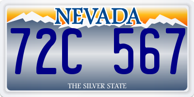 NV license plate 72C567