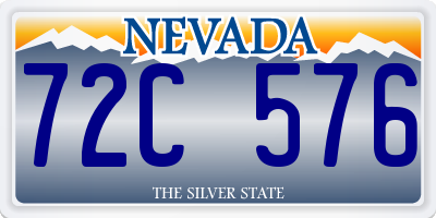 NV license plate 72C576