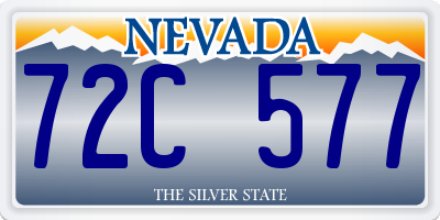 NV license plate 72C577