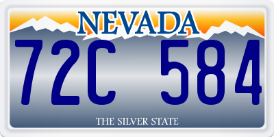 NV license plate 72C584