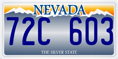 NV license plate 72C603