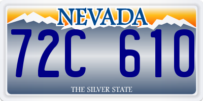 NV license plate 72C610