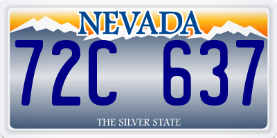 NV license plate 72C637