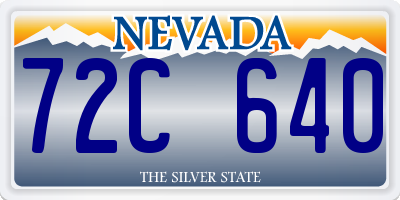 NV license plate 72C640