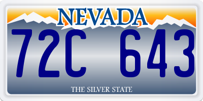 NV license plate 72C643