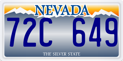 NV license plate 72C649