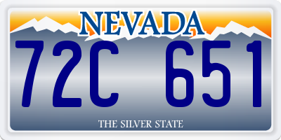 NV license plate 72C651