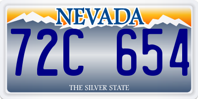 NV license plate 72C654
