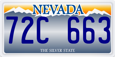 NV license plate 72C663