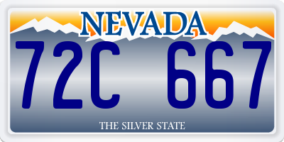 NV license plate 72C667
