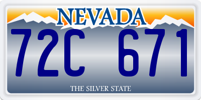 NV license plate 72C671