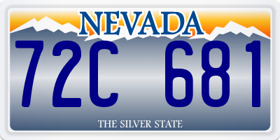 NV license plate 72C681