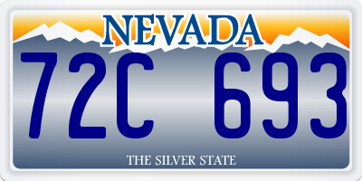 NV license plate 72C693