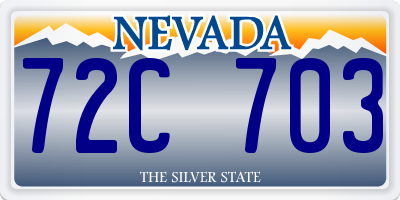 NV license plate 72C703