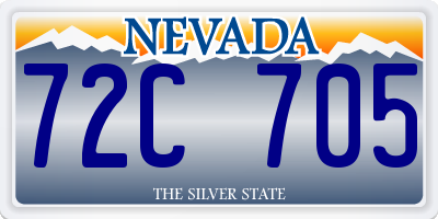 NV license plate 72C705