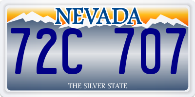 NV license plate 72C707