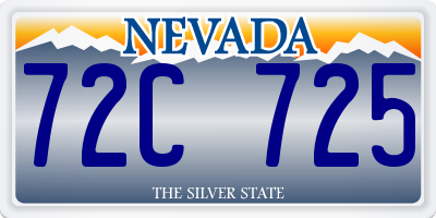 NV license plate 72C725