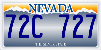NV license plate 72C727