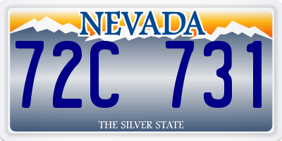 NV license plate 72C731