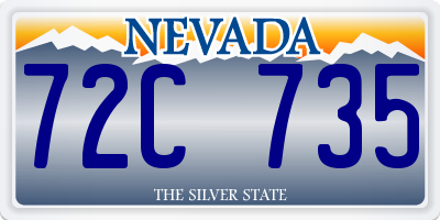 NV license plate 72C735