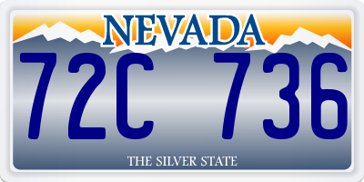 NV license plate 72C736