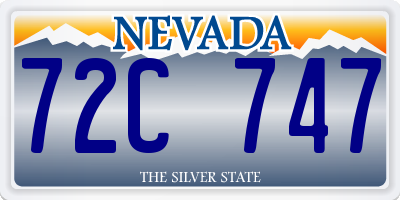 NV license plate 72C747