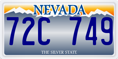 NV license plate 72C749