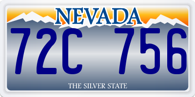 NV license plate 72C756