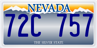 NV license plate 72C757