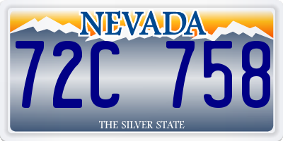 NV license plate 72C758