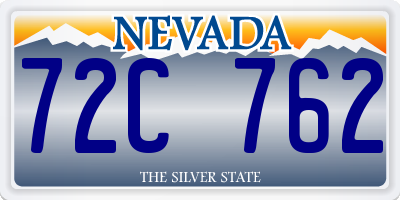 NV license plate 72C762