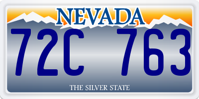 NV license plate 72C763