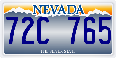 NV license plate 72C765