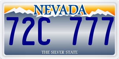 NV license plate 72C777