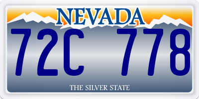 NV license plate 72C778