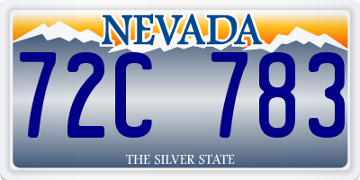 NV license plate 72C783