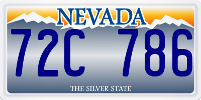 NV license plate 72C786