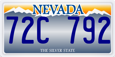 NV license plate 72C792