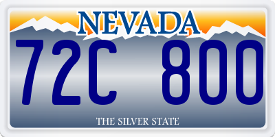 NV license plate 72C800