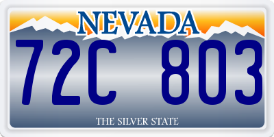 NV license plate 72C803