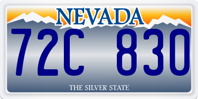 NV license plate 72C830