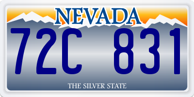NV license plate 72C831