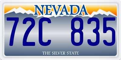 NV license plate 72C835