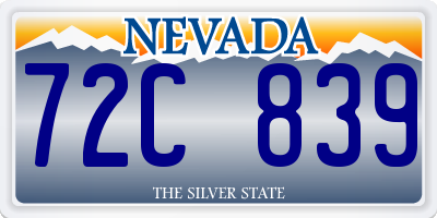 NV license plate 72C839