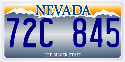 NV license plate 72C845