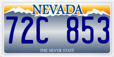 NV license plate 72C853