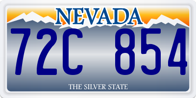 NV license plate 72C854