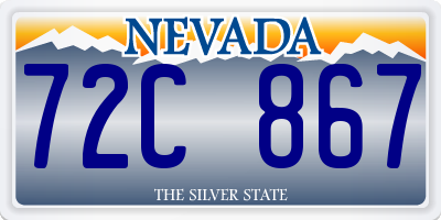 NV license plate 72C867