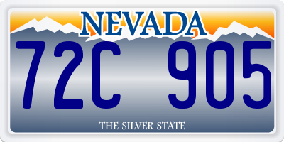 NV license plate 72C905