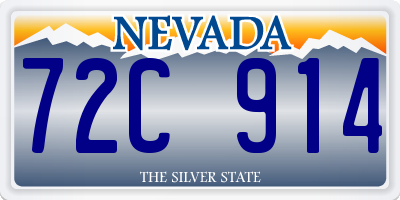 NV license plate 72C914